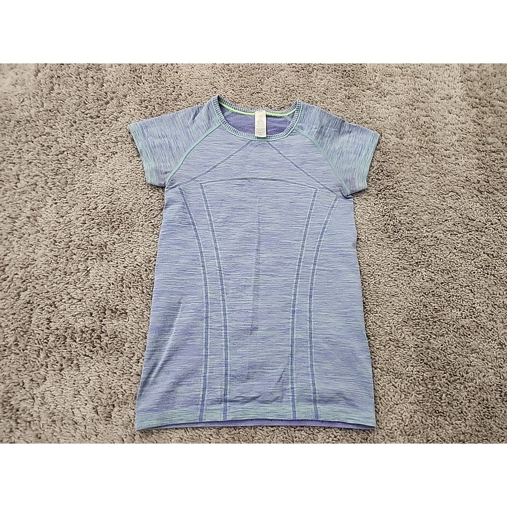 Ivivva Athletic Shirt Girls 10 Purple Blue Short Sleeve Seamless